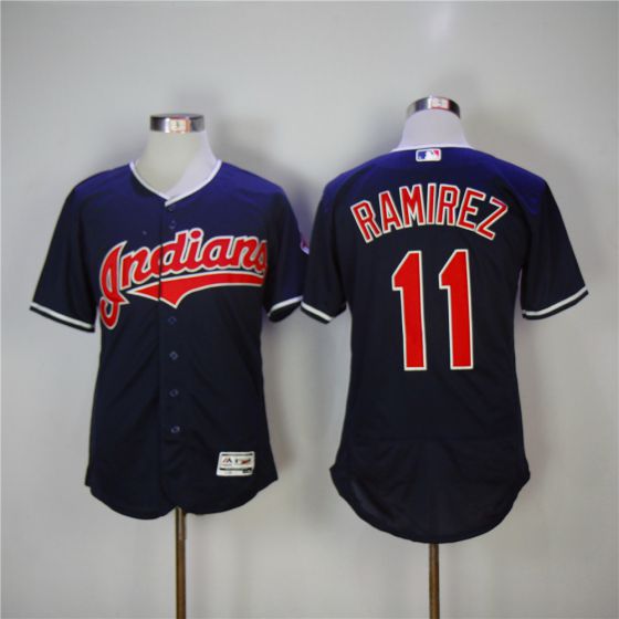 Men Cleveland Indians #11 Jose Ramirez Blue Elite MLB Jerseys